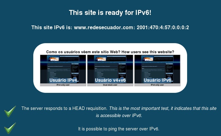 Verificación IPv6 RedesEcuador